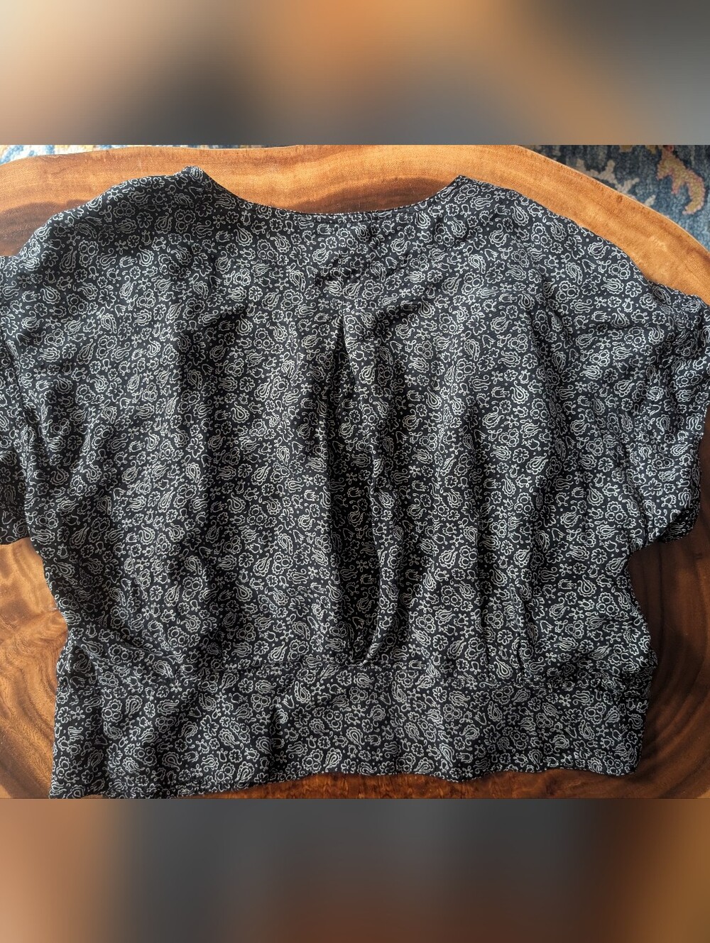 Madewell Pleated Short-Sleeve Floral Summer Crop Top - Picture 5 of 7